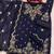 Navy blue embroidered vichitra semi-stitched palazzo style salwar suit