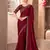 Maroon sparkle shaded chiffon saree with linen work blouse