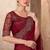Maroon sparkle shaded chiffon saree with linen work blouse