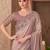 Light brown shimmer silk crape saree with satin chiffon work blouse