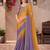 Multy majestic shaded chiffon saree with linen work blouse