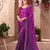 Purple majestic shaded chiffon saree with satin work blouse