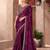 Fine wine satin chiffon saree with satin work blouse