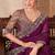 Fine wine satin chiffon saree with satin work blouse