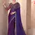Purple electric feel satin georgette saree with georgette work blouse