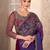 Purple electric feel satin georgette saree with georgette work blouse
