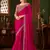 Rani pink magic satin silk saree with satin silk blouse