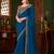 Teal magic satin silk saree with satin silk blouse