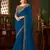 Teal magic satin silk saree with satin silk blouse