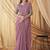 Pink sparkling satin georgette saree with unstitched blouse & work jacket