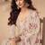 Peach embroidered chinon silk free size stitched palazzo style salwar suit