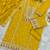 Yellow embroidered chinon semi-stitched palazzo style salwar suit
