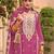 Pink embroidered chinon semi-stitched palazzo style salwar suit