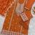 Orange embroidered chinon semi-stitched palazzo style salwar suit