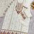 White embroidered chinon semi-stitched palazzo style salwar suit