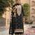 Black embroidered chinon semi-stitched palazzo style salwar suit