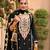 Black embroidered chinon semi-stitched palazzo style salwar suit
