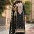 Black embroidered chinon semi-stitched palazzo style salwar suit