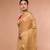 Golden Bhagalpuri Silk blend saree with running blouse piece