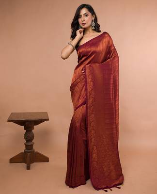 Dual Tone Blended Silk Brocade with Running blouse piece 1