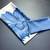 Blue printed satin saree with blouse piece