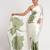 Green printed satin saree with blouse piece