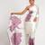 Purple printed satin saree with blouse piece