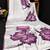 Purple printed satin saree with blouse piece