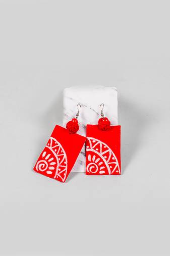Cranberry handpainted earrings