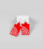 Cranberry handpainted earrings