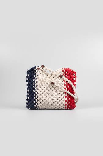 Hollyhock macrame handbag