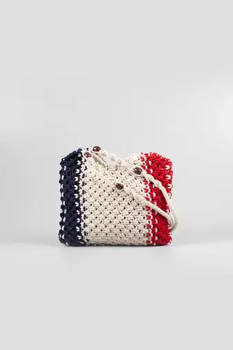 Hollyhock macrame handbag