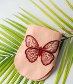 Float hand embroidered pouch