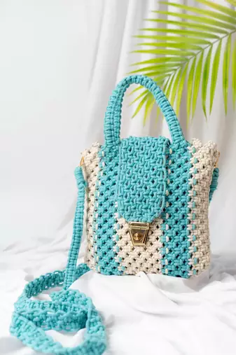 Orchid blue hand corded sling