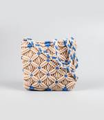 Cosmos blue macrame sling bag