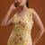 Yellow embroidered georgette semi-stitched palazzo style salwar suit
