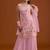 Pink embroidered georgette semi-stitched palazzo style salwar suit