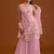 Pink embroidered georgette stitched palazzo style salwar suit