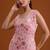 Pink embroidered georgette semi-stitched palazzo style salwar suit