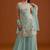 Sky embroidered georgette semi-stitched palazzo style salwar suit