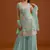 Sky embroidered georgette stitched palazzo style salwar suit