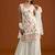 White embroidered georgette semi-stitched palazzo style salwar suit