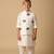 White embroidery on white modal kurta bandi set for boys