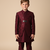 Maroon embroidered indo western set for boys