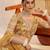 Light Golden net fabric lehenga with sequin & thread work