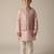 Pink embroidered open jacket indo western set for boys