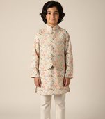 Multicolor embroidered kurta bandi set for boys