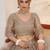 Grey net fabric lehenga with sequin & thread work