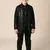 Black embroidered open jacket indo western set for boys