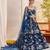 Mor Peach Blue net fabric lehenga with sequin & thread work